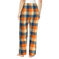 thumbnail image 3 of Picia Warm Orange Plaid Womens Soft Woven Cotton Elastic Waistband Sleep Pajama Pant Lounge Sleep Pant With Pockets And Drawstring-X-Large, 3 of 9