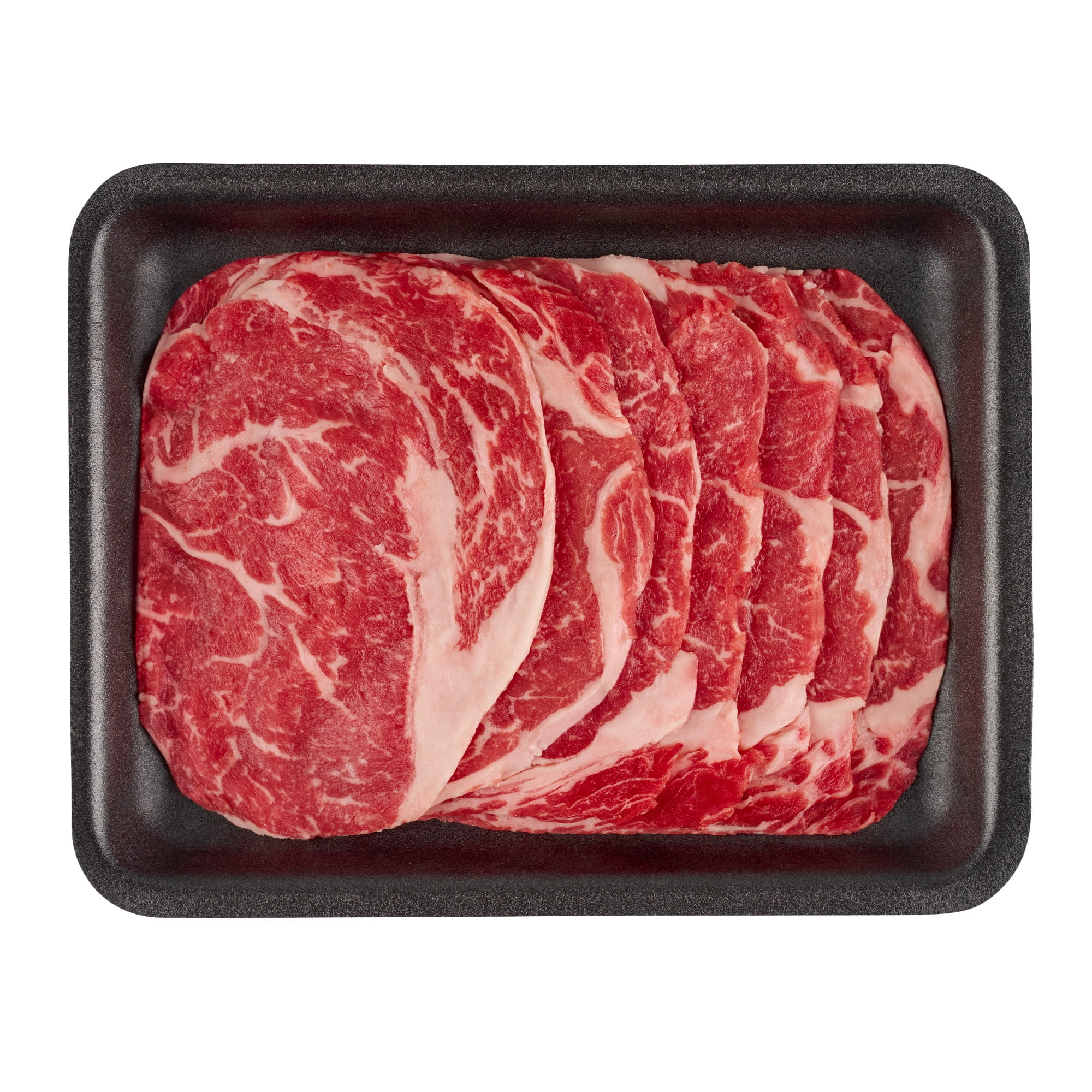 Thin Ribeye Shaved Steak, Choice Angus Beef, 7 per Tray, Fresh, 0.79 - 2.0 lb