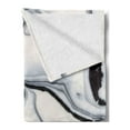thumbnail image 2 of Marble Print Soft Flannel Fleece Blanket, Trippy Mix of Colors Unusual Forms Creative Paintbrush Style Image, Cozy Plush for Indoor and Outdoor Use, 70" x 90", Black Pale Grey Dust, by Ambesonne, 2 of 5