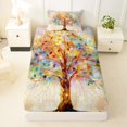 thumbnail image 3 of Homewish Colorful Gradient Life Tree Twin Sheets,Dreamy Bohemian Bedding,3pcs,1 Fitted Sheet and 1 Pillowcase, 3 of 6