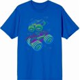 thumbnail image 3 of Neon Monster Trucks Adult Royal Blue Crew Neck Short Sleee Tee-XS, 3 of 4