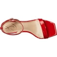thumbnail image 5 of Sam Edelman Orchid Red Square Toe Buckle Ankle Strap Lofty Stiletto Heel Sandals (Ruby Red, 5), 5 of 6