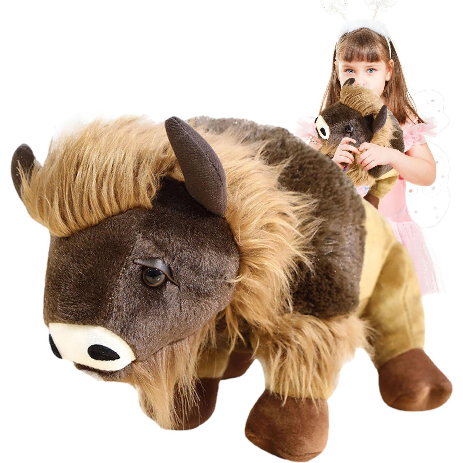 Bison Stuffed Animals | Cartoon American Bull Plush Toy Huggable Pillows |  3D Trendy Animal Buffalo Plushies, Kawaii Stuffed Animal Toy Sleeping  Pillow 