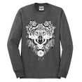 thumbnail image 2 of Drawn Tribal Wolf Animal Lover Mens Long Sleeve Shirt, Heather Black, Small, 2 of 3