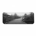 thumbnail image 1 of Landscape Computer Mouse Pad, Pathway in Wilderness with Pine Trees Czech Republic Dramatic Scene Nature, Rectangle Non-Slip Rubber Mousepad Large, 31" x 12", Black and White, by Ambesonne, 1 of 2