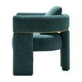 thumbnail image 6 of 30.51" Wide Accent Chair, Modern Boucle Chair with Pillow, Fluffy Side Corner Sofa Chair, Round Barrel Arm Chair with Wood Frame,  Leisure Single Sofa Chair Vanity Chair for Compact Space, Green, 6 of 9
