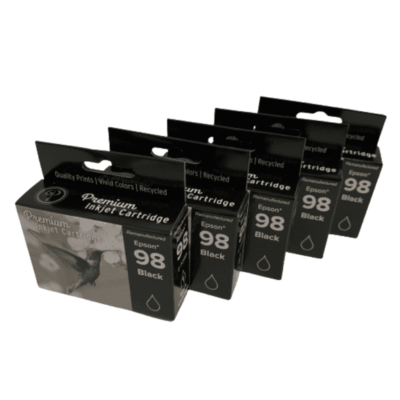 5PK High-Yield Black Ink Cartridge for Epson 98 & 99 T0981 - Fits Epson Artisan 700 710 725 730 800 810 835 837