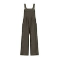 thumbnail image 5 of pstuiky Wide Leg Jumpsuits for Womens, Sleeveless Jumpsuits for Women Jumpsuit Sleeveless Jumpsuits for Women Summer Rompers Bib Overalls Women with Pockets Coffee XL, 5 of 7