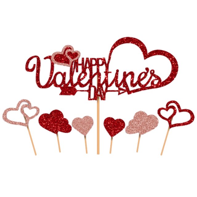 Ruiboury Valentine's Day themed letter cake topper