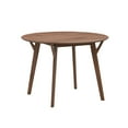 thumbnail image 6 of PORKISS 42" Round Dining Table for 4-6 People, Sturdy Farmhouse Wooden Kitchen Table, Coffee Table with Solid Wood Legs, Perfect for Dining Room, Kitchen, Living Room, Apartment, Walnut, 6 of 6