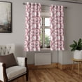 thumbnail image 2 of Ambesonne Floral Grommet Curtain, Sketchy Leaves Petals, 50" x 54", Maroon Coral and White, 2 of 6