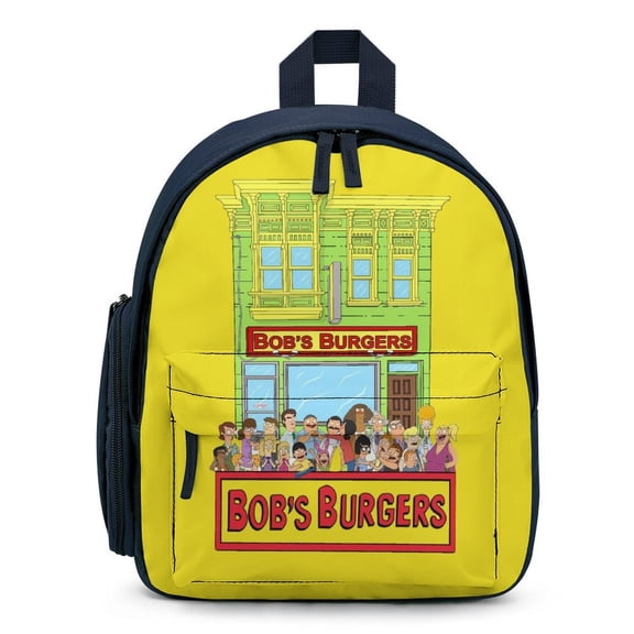 12in Bob's Bur-,Ger Backpack Travel Small Backpacks with Pocket Bookpack