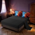 thumbnail image 3 of Manfei Vintage Dragon Animals 7 Pieces Full Size Bedding Sets,Gothic Wildlife Full Size Bed in a Bag,Blue Orange,Black Reversible, 3 of 6