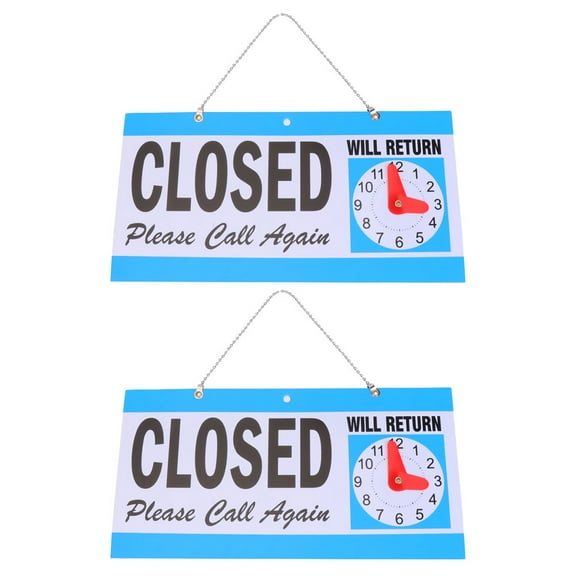 Worgeous 2 Pcs Business Instruction Sign Neon Open Signs Hours for Window Work Blue