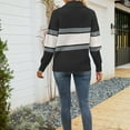 thumbnail image 4 of AOOCHASLIY 2023 Womens Sweater Women's Fashion Sleeves Round Neck Color Matching Loose Tops Blouse Knitted Sweater, 4 of 4