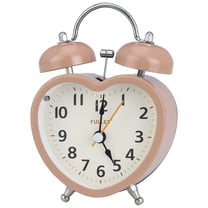 Unique Bargains Heart Shape Design Mechanical Alarm Clock Brown 5.1"L x 2.2"W x 3.3"H