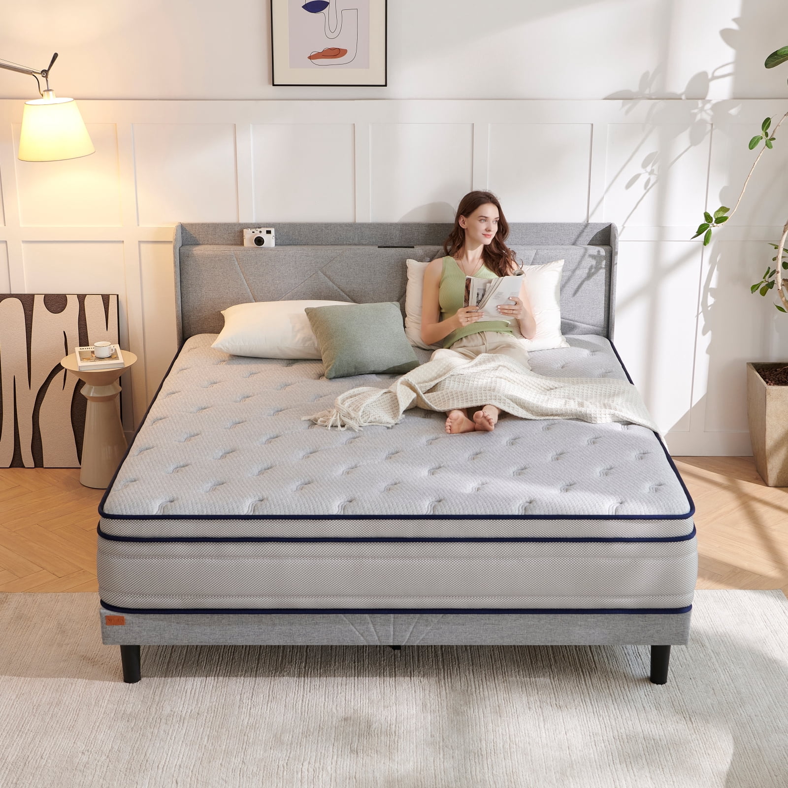 King Size Mattress, 14 Inch Hybrid Memory Foam King Bed Mattress with Pocket Springs for Motion Isolation Pressure Relief, CertiPUR-US