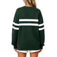 thumbnail image 5 of Women Varsity‑Style Striped Sweatshirt Oversized Long Sleeve Pullover Crew Neck Casual Fashion Tops, 5 of 5