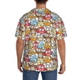 thumbnail image 3 of KLL Cartoon Owls 1 Print Men's Shirt Short Sleeve Button Down Summer Cuba Beach Shirts- Medium, 3 of 5