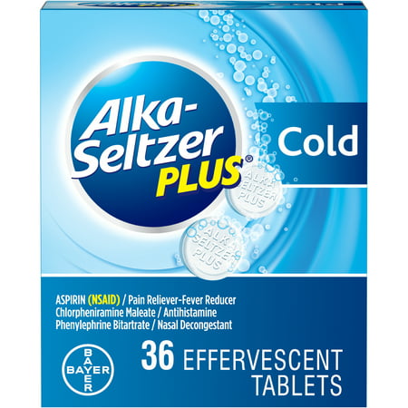 Alka-Seltzer Plus Cold Formula Sparkling Original Effervescent Tablets, 36 (Best Remedy For Sore Throat And Runny Nose)
