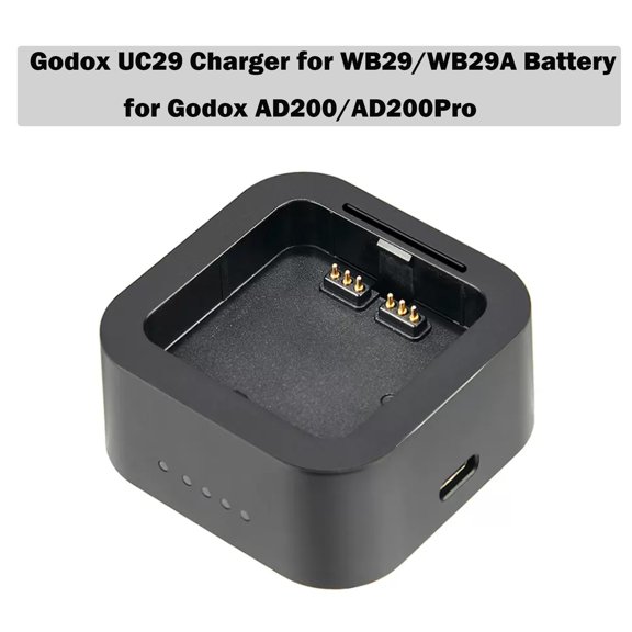 Godox WB29 WB29A w/UC29 Charger Battery for Godox AD200 AD200Pro Flash DC 14.4V 3000mAh Lithium Battery Power Pack (Upgrade Version of WB29 Battery)