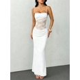 thumbnail image 6 of White Lace See-Through Suspender Maxi Dress For Women, Sexy Date Night Party Wear, 6 of 8