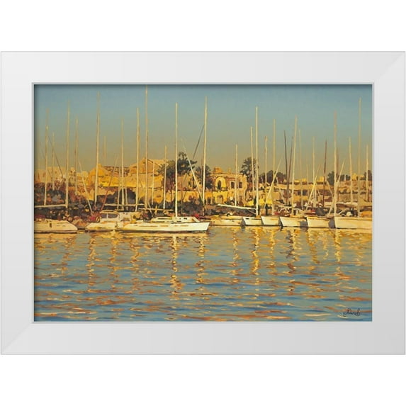 Adamov, Alexey 24x18 White Modern Wood Framed Museum Art Print Titled - Sunshine Port