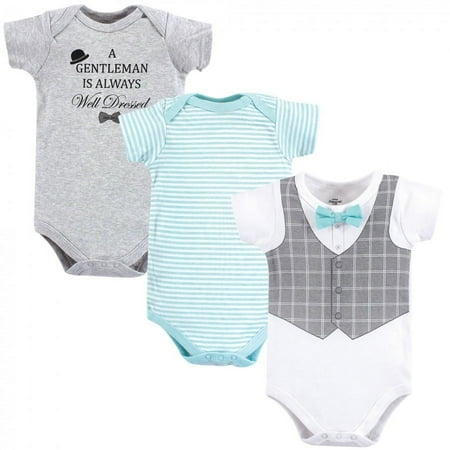 UPC: 0660168723564 | Little Treasure Baby Boy Cotton Bodysuits 3pk  Well Dressed  3-6 Months