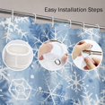 thumbnail image 3 of Romantic Scene with Various Snowflakes Blue Snow Scattered Shower Curtain, Waterproof Fabric Bathroom Shower Curtain Set with 12 Hooks 72"X72", 3 of 6