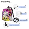 thumbnail image 3 of Disketp Colorful Tie Dye Stained Glass 3 print Canvas Backpack Lightweight Travel Daypack Student Rucksack Laptop Backpack-, 3 of 5