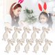 thumbnail image 5 of Pascua 10 Uds Adornos De Animales De Madera Forma De Conejito Adorno Colgante Decoraciones De Pascua, 5 of 7