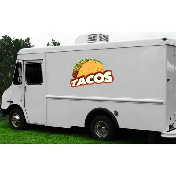 SignMission 12 in. Tacos Concession Decal Sign - Cart Trailer Stand Sticker Equipment