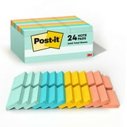 Post-it Notes Value Pack, 1 3/8 in x 1 7/8 in, Beachside Cafe, 24 Pads
