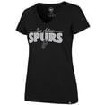 thumbnail image 2 of Women's '47  Black San Antonio Spurs Glimmer On V-Neck T-Shirt, 2 of 3