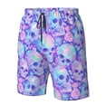 thumbnail image 4 of Vsdgher Blue Skull Daisy Men's Beach Shorts, Surfing shorts, Swim trunks, Quick Dry Swim Trunks for Surfing Beach Fun -Medium, 4 of 6