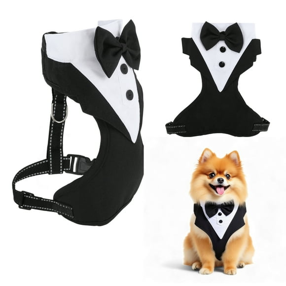 Esmoquin único para perros de Unique Bargains, traje de esmoquin con corbata de moño, disfraces para perros pequeños, atuendo formal para fiestas, Halloween y Navidad, tamaño XL, negro y blanco