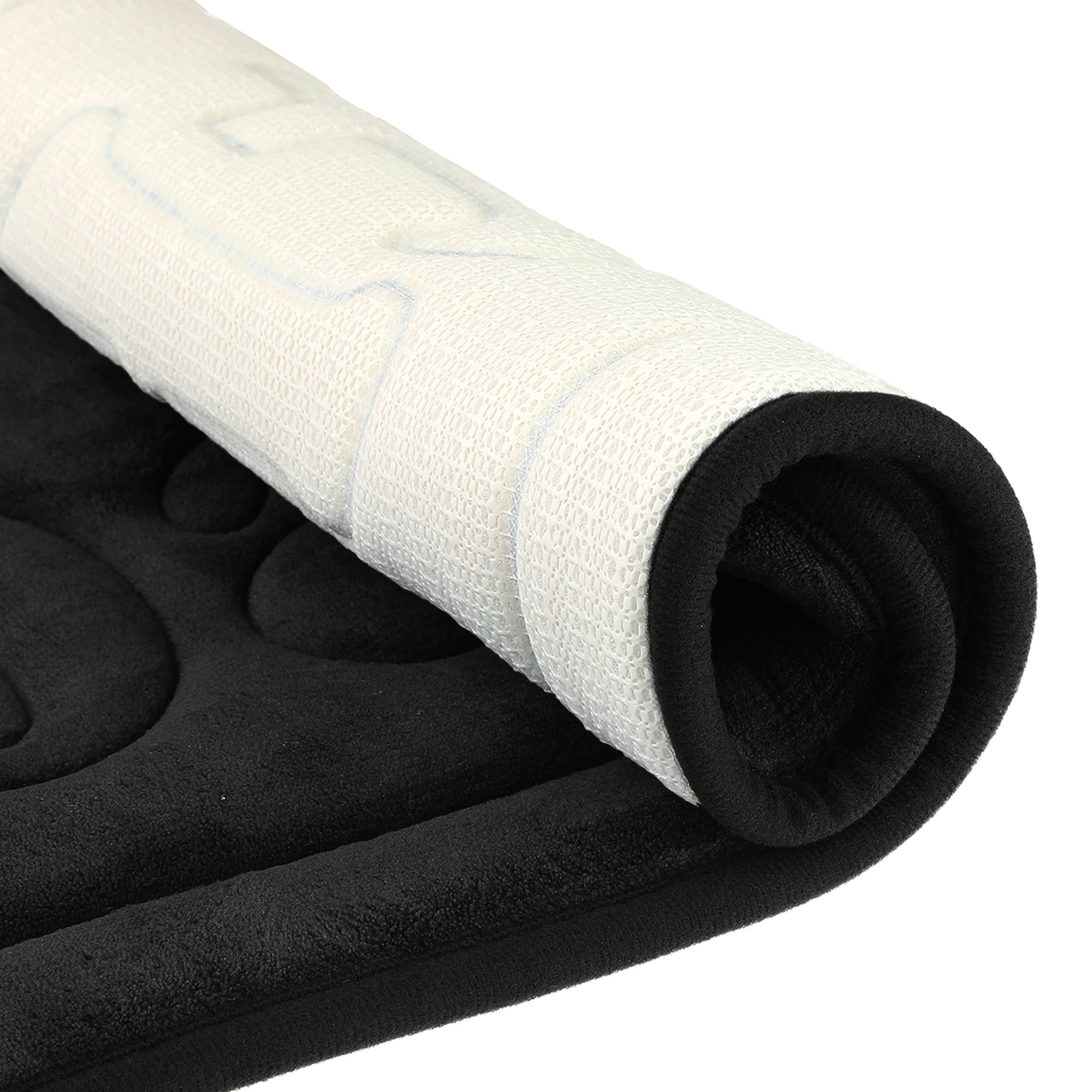 Unique Bargains 2 Pcs Memory Foam Rugs Black 16" x 24"