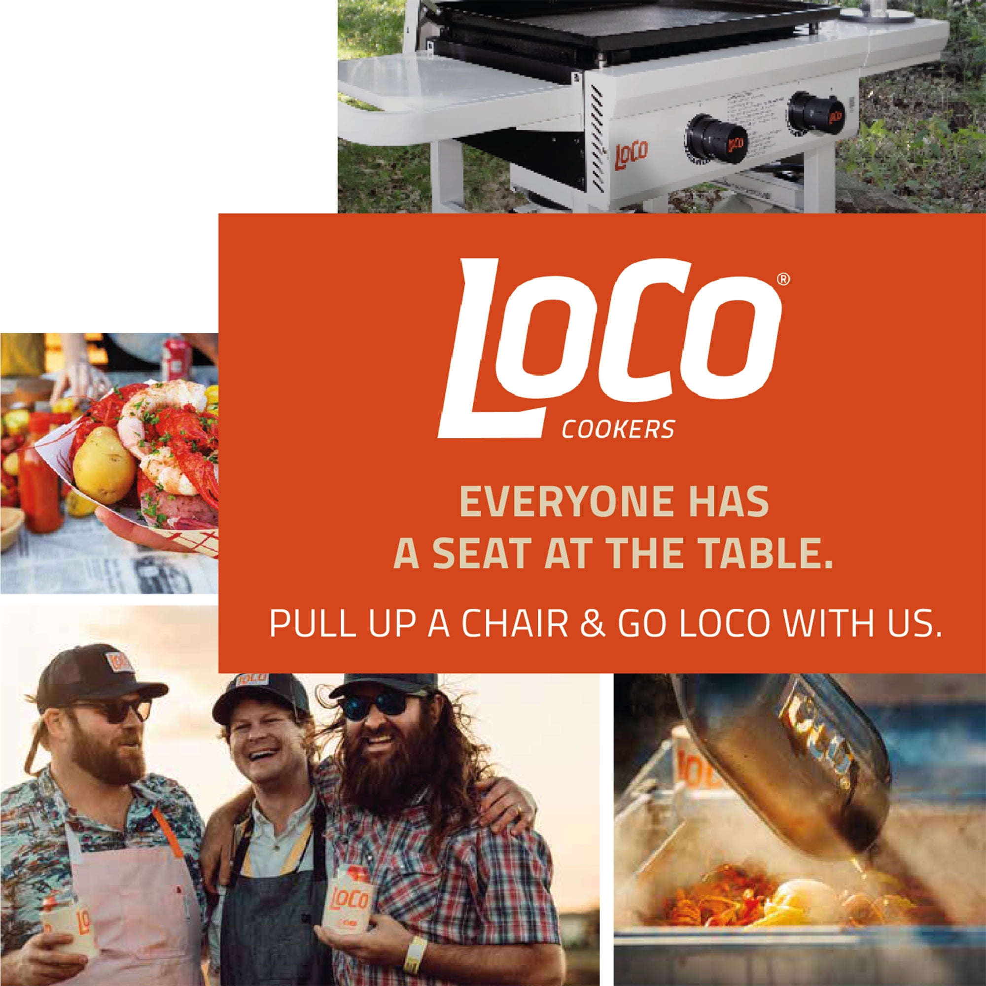 LoCo Cookers 22" Propane Outdoor Disco Cooker with Interchangeable Legs & SureSpark Ignition