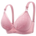 thumbnail image 1 of Women's Non-steel Lace Stitching Comfortable And Breathable Gathered Adjustable Bra Underwear, 1 of 3