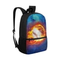 thumbnail image 2 of HUIACONG Flaming Baseball Print School Backpack for Ages 6-18 Large Capacity Breathable Padded Ergonomic Straps for Boys Girls Elementary Middle High School Students Daily School Use, 2 of 6
