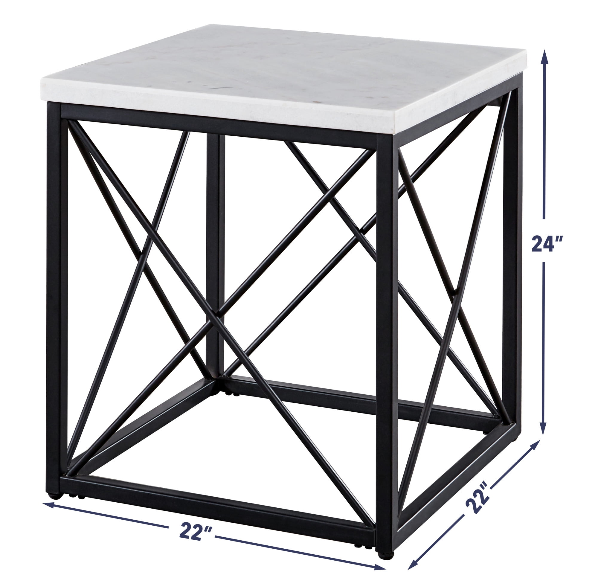 Steve Silver Skyler Genuine White Marble 22-inch Square End Table
