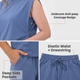 thumbnail image 4 of Gingprous 2 Piece Oufits for Women Lounge Set Cap Sleeve Tops Matching Elastic Waist Drawstring Shorts Summer Sets with Pockets, 4 of 9
