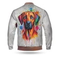 thumbnail image 2 of Watercolor Drip Rhodesian Ridgeback Pop Art Colorful Portrait Artwork All Over Print 3D Baseball Jacket Ridgebacks Dog Lover Gifts Bomber Jacket Softball - 01009, 2 of 6