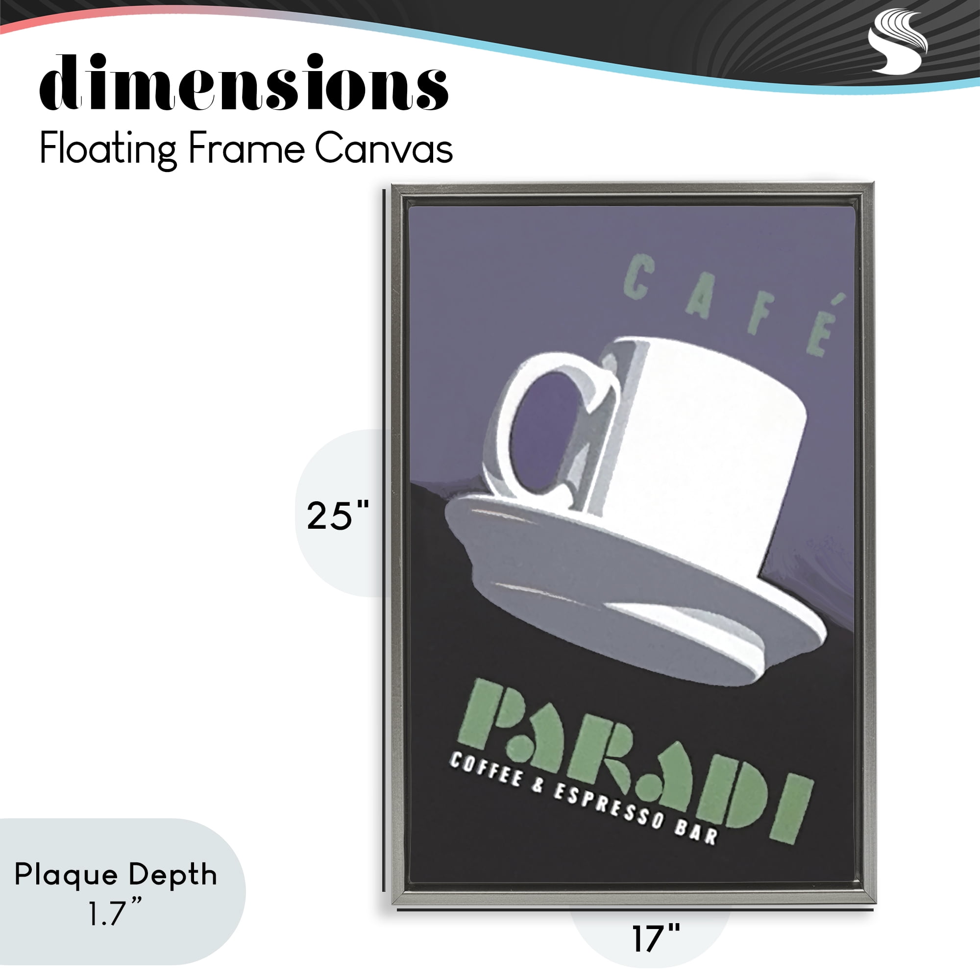 Stupell Industries Paradi Coffee & Espresso Gray Framed Floater Canvas Wall Art, design by Jadei Graphics