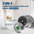 thumbnail image 3 of GeekTale Smart Fingerprint Door Lock Fingerprint Doorknob Entry Door Lock, Fingerprint Unlocking, Mobile App Unlocking, Key Unlocking for Home Hotel Office Apartment Bedroom Silver, 3 of 6