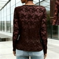 thumbnail image 7 of HongQid Womens Long Sleeve V Neck Tops Sheer Blouse See Through Shirt Mesh Tops, 7 of 7