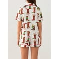 thumbnail image 6 of Christmas Pajama Set for Women Short Sleeve Tops + Elastic Waist Shorts Pjs Loungewear Set Holiday Sleepwear, 6 of 6