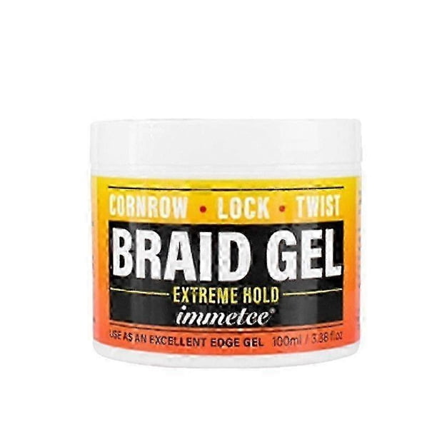 Strong Hold Braid Gel | Extreme Hold, High Shine | Frizz & Flake-Free Edge Control | Slick & Style B