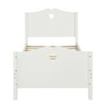 thumbnail image 3 of Private Jungle Platform Beds for Teens, Twin Size Bed Frame with Wood Slat Support and Headboard and Footboard, White, 3 of 5