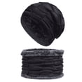 thumbnail image 2 of Gorro de invierno, conjunto de bufanda, gorros de punto cálidos, gorro de calavera, calentador de cuello con forro polar grueso, gorro y bufanda de invierno para hombres y mujeres, 2 of 4
